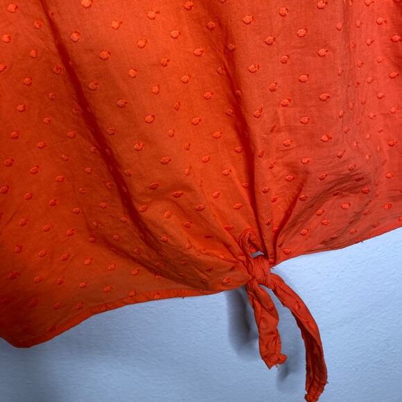 Rafaella V-Neck Tie Bottom Orange Dots Medium - Picture 5 of 6